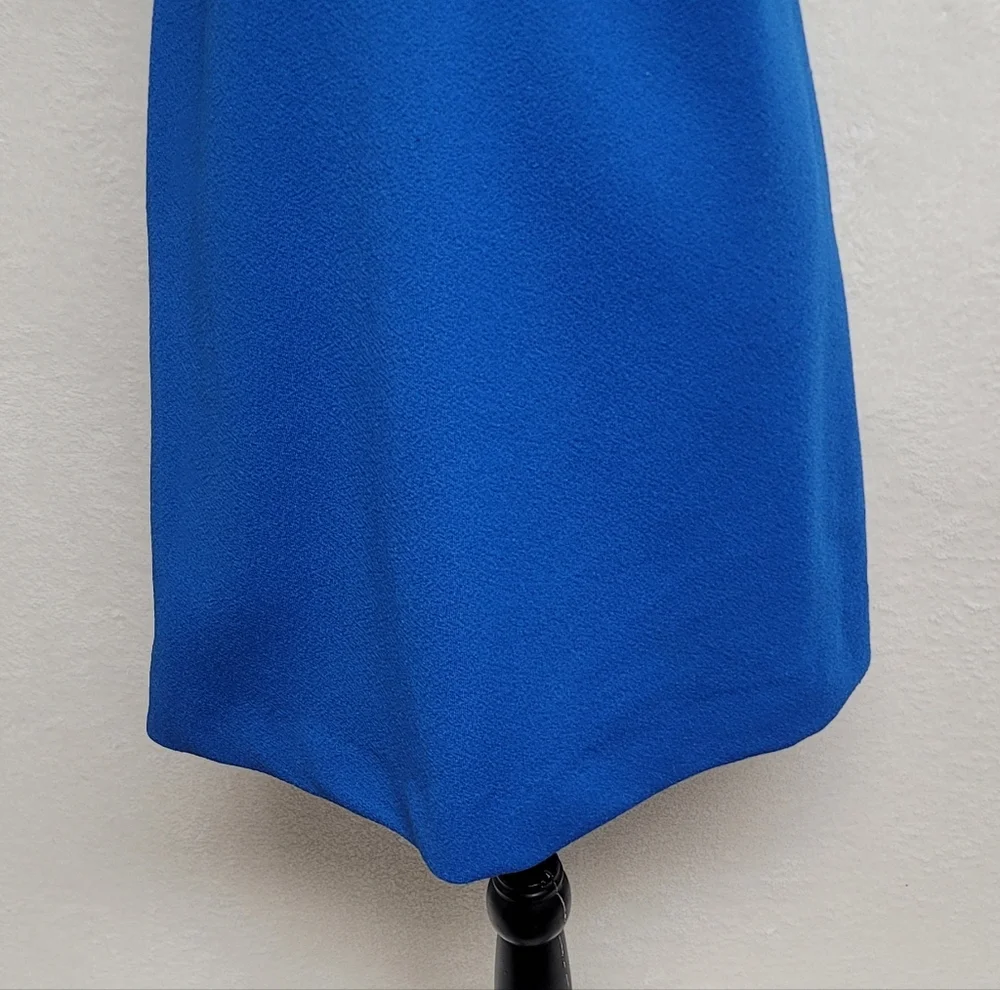 Barby Jr Vintage 60s Royal Blue Mockneck Tie-Waist Button Micro Mini Dress M - Picture 5 of 11